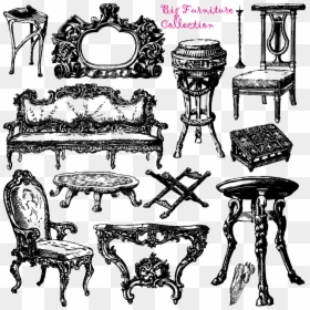 Sketch Of Antique Sofa, HD Png Download - furniture icon png