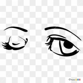 Draw Winking Eyes, HD Png Download - white eyes png