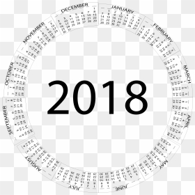 2018 Circular Calendar , Png Download - Circle Clipart 2018, Transparent Png - 2018 calendar png hd