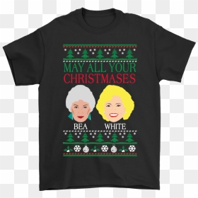 May All Your Christmases Bea White Golden Girls Shirts - Half Spiderman Half Deadpool, HD Png Download - golden girls png
