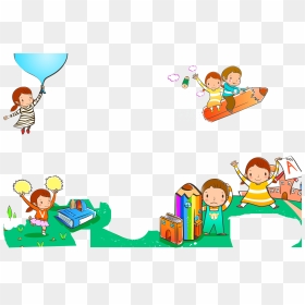 Cartoon Children Book Pencil Decoration Background - Kids Background Png, Transparent Png - cartoon background png
