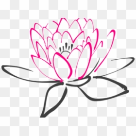 Lotus Clipart Abstract Flower - Lotus Black And White Clip Art, HD Png Download - kamal flower png