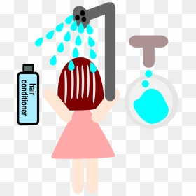 A Girl Use A Hair Conditioner Clip Arts - Higiene Personal A Lápices, HD Png Download - air conditioner icon png