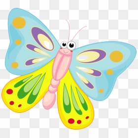 Cartoon Transparent Background - Cute Butterfly Clipart, HD Png Download - cartoon background png