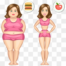 Adipose Tissue Weight Loss Fat Clip Art - Fat And Slim Png, Transparent Png - slim girl png