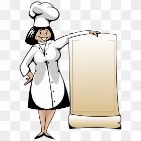 Foreign Short Hair Female Chef Cartoon Background Vector - Cardapio Desenho, HD Png Download - cartoon background png