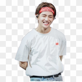 V Taehyung Bts Kpop Smile White Red Freetoedit - Taehyung Cute, HD Png Download - smile png images