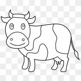 Download 28 Collection Of Cute Cow Coloring Pages - Black And White Cow Clip Art, HD Png Download - minecraft cow png