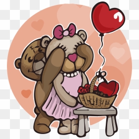Transparent Cute Love Png - Bear Teddy Love Png, Png Download - valentines teddy bear png