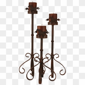 Rust Streak Iron S Leg Candle Set W/ Horse Accent - Sconce, HD Png Download - leg piece png
