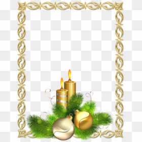 Gold Christmas Border Transparent, HD Png Download - gold christmas balls png