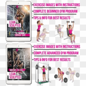 Gym Workout Plan & Lean And Sculpted Workout Plan - Cartoon, HD Png Download - gym workout png