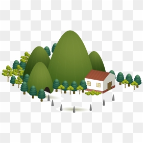Tree Mountain Green - Clip Art, HD Png Download - green mountains png