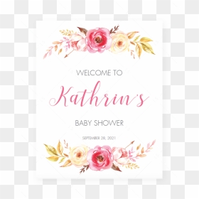 Pink Floral Baby Shower Welcome Poster By Littlesizzle"  - Baby Shower Welcome Board Design, HD Png Download - welcome flower png