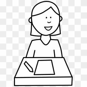 Easy Drawing Of A Student, HD Png Download - student girl png