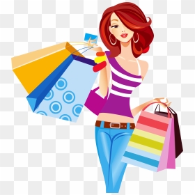 Shopping Fashion Png - Girl With Shopping Bags Clipart, Transparent Png - fashion girl clipart png