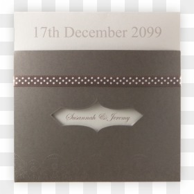 Creative Wedding Invitation Taupe Pocket And Ribbon - Paper, HD Png Download - wedding ribbon png
