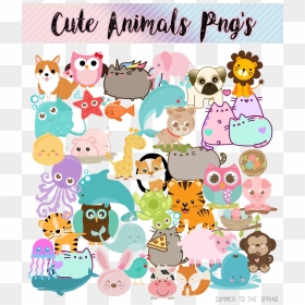 Transparent Cute Animal Png - Cute Spring Summer Clipart, Png Download - animal png images