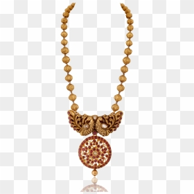 Mesmerizing Twin Peacock Ruby Necklace - Necklace, HD Png Download - flower malai photos png