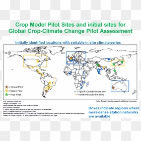 A Map Of Pilot Sites For Agricultural And Climate Modeling - Data On Climate Change Affects Agriculture, HD Png Download - hast melap png