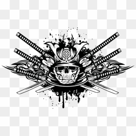 Warrior Skull Photography Katana Royalty-free Samurai - Katana Logo Png Hd, Transparent Png - photographer vector png