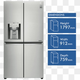 New Lg Gf-l708pl 708l French Door Refrigerator - Haier 514l French Door, HD Png Download - lg fridge png