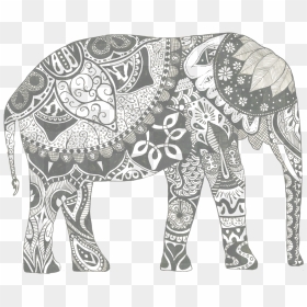 Transparent Elephant Png Tumblr - Elephant With Design Inside, Png Download - indian marriage mandap clipart png