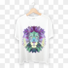 T Shirt Front Loin - Cool Geometric Lion, HD Png Download - loin png