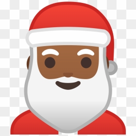 Santa Claus Medium Dark Skin Tone Icon - Christmas Santa Emoji Png, Transparent Png - santa png images