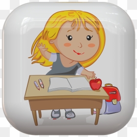 Cartoon Characters In School, HD Png Download - student girl png