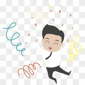 Happy Young Cartoon Businessman Jumping - Happy Cartoon Businessman Png, Transparent Png - happy businessman png