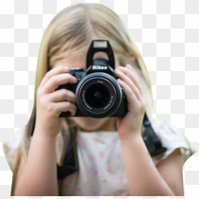 Girl Behind Camera, HD Png Download - dslr lens png