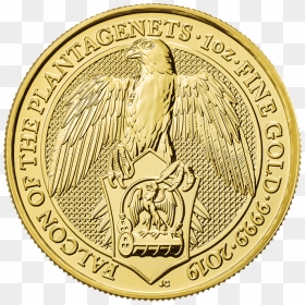 The Queen"s Beasts 2019 Falcon 1 Oz Gold Coin - Coin, HD Png Download - indian coins png