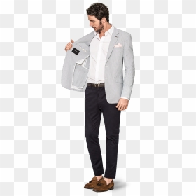 Unstructured Blazer - Grey Blazer Smart Casual Men, HD Png Download - blazer for men png