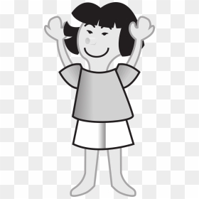 Standing Girl Clipart Black And White, HD Png Download - student girl png