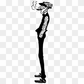 Skinny Man Smokes Clip Arts - Tall Thin Man Cartoon, HD Png Download - smokes png