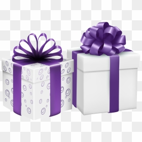Purple Gift Box Png, Transparent Png - gifts clipart png