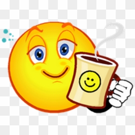 Good Morning Clipart Emoji - Smiley With Coffee, HD Png Download - good morning png images