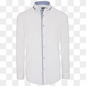White Bligh Stretch Slim Dress Shirt - Long-sleeved T-shirt, HD Png Download - dress shirt png