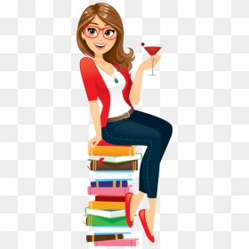 Woman Books Clip Art, HD Png Download - fashion girl clipart png