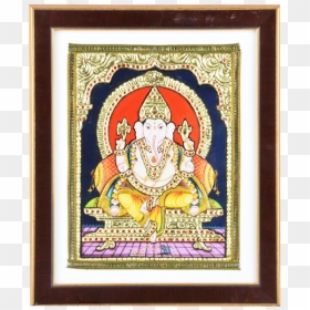 Mangala Arts Ganesha Acrylic Base Tanjore Painting"   - Picture Frame, HD Png Download - pillayar png