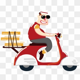 Fast Delivery Cartoon Png, Transparent Png - scooter clipart png