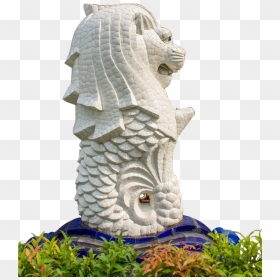 Stone Merlion Statue Material Park Changchun Sentosa - Merlion Park, HD Png Download - stone clipart png