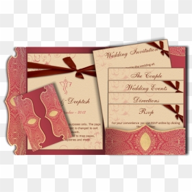 Traditional Indian Email Wedding Card Red Gold Peach - Wedding Cards Images Png, Transparent Png - indian wedding card png