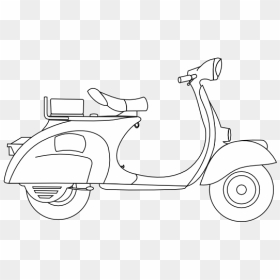 Scooter Clipart Retro Scooter, Scooter Retro Scooter - Motorcycle Vespa Drawing, HD Png Download - scooter clipart png
