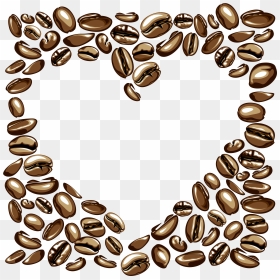 Peach Clipart Heart - Coffee Beans Hearts Clipart, HD Png Download - coffee seeds png