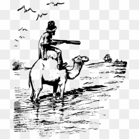 Man On Camel With Gun Vector Illustration - Clip Art, HD Png Download - camel vector png