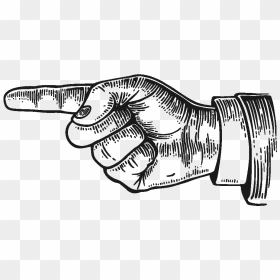 Vintage Engraved Illustration Of Finger Pointing - Vintage Pointing Finger Png, Transparent Png - vintage pointing hand png