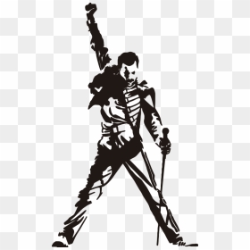 Freddie Mercurie Silhouette Character Wall Sticker - Freddie Mercury Silhouette, HD Png Download - shotgun silhouette png
