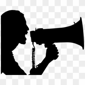 Woman With Megaphone Silhouette, HD Png Download - shotgun silhouette png